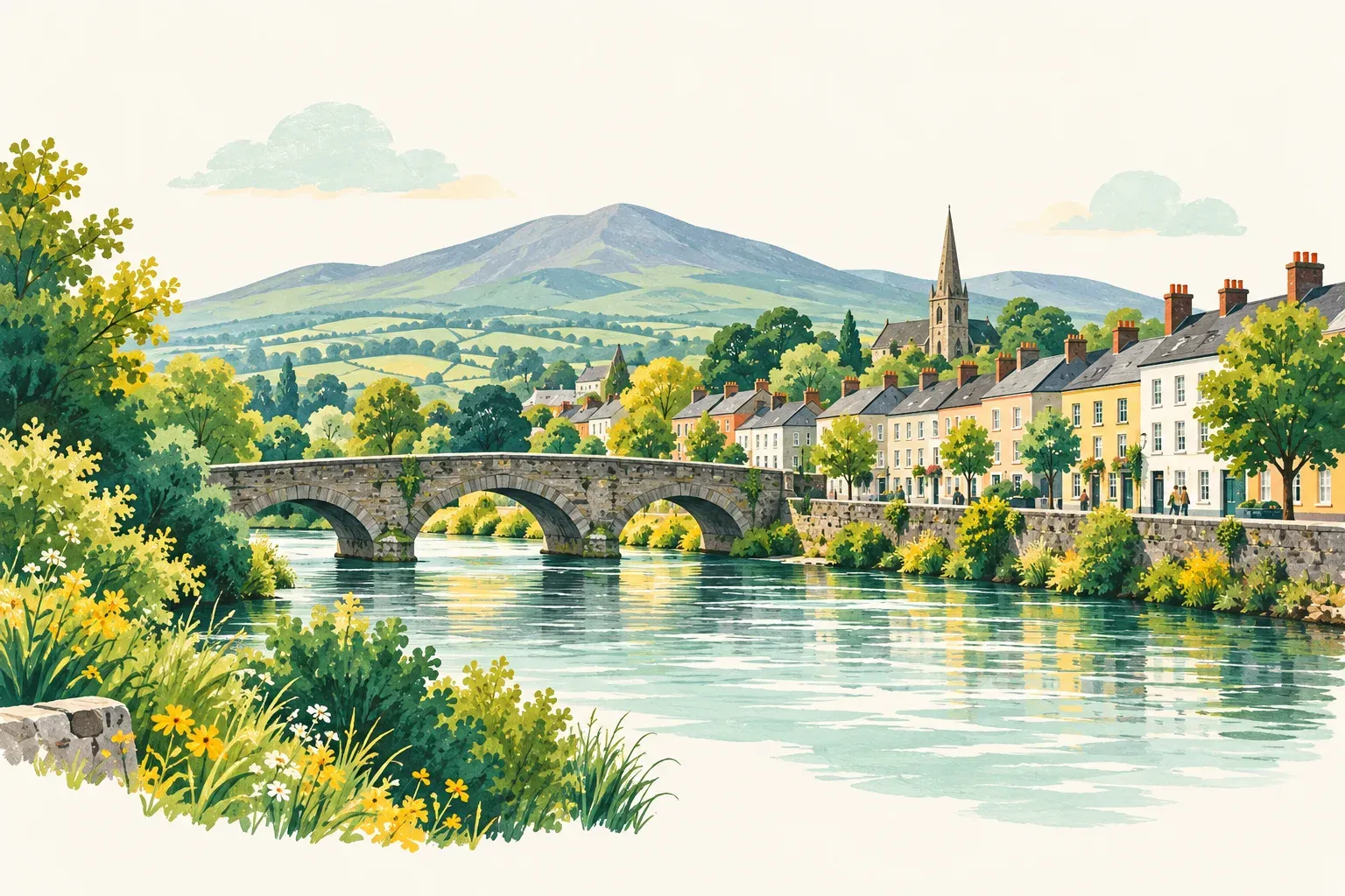 Illustration of a landscape in County Carlow
