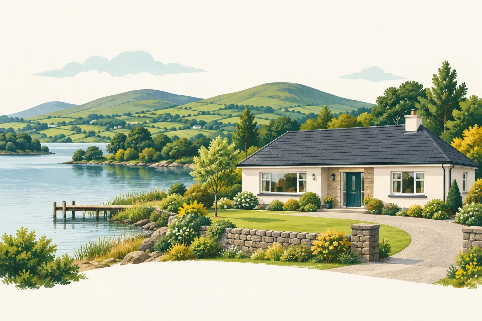 Illustration of a landscape in County Cavan