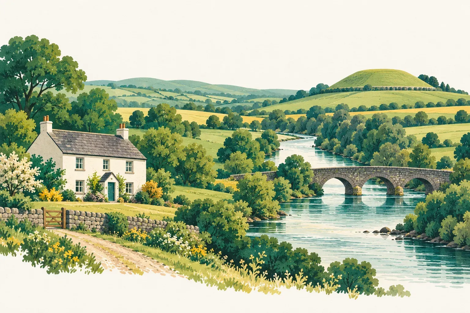 Illustration of a landscape in County Meath