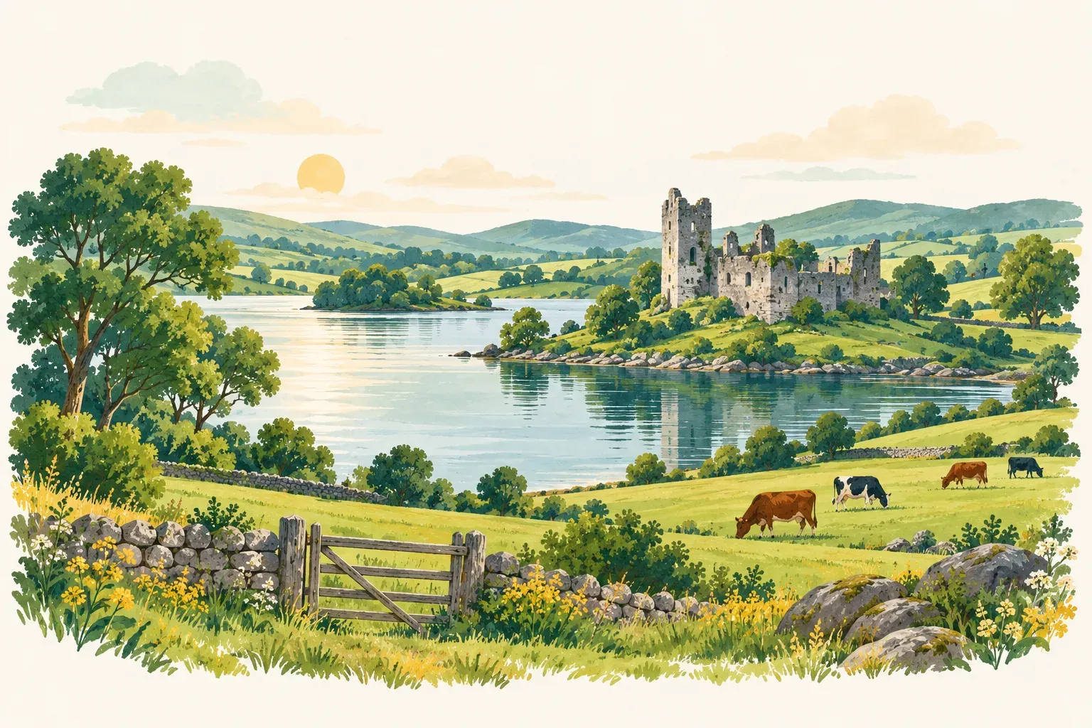 Illustration of a landscape in County Roscommon