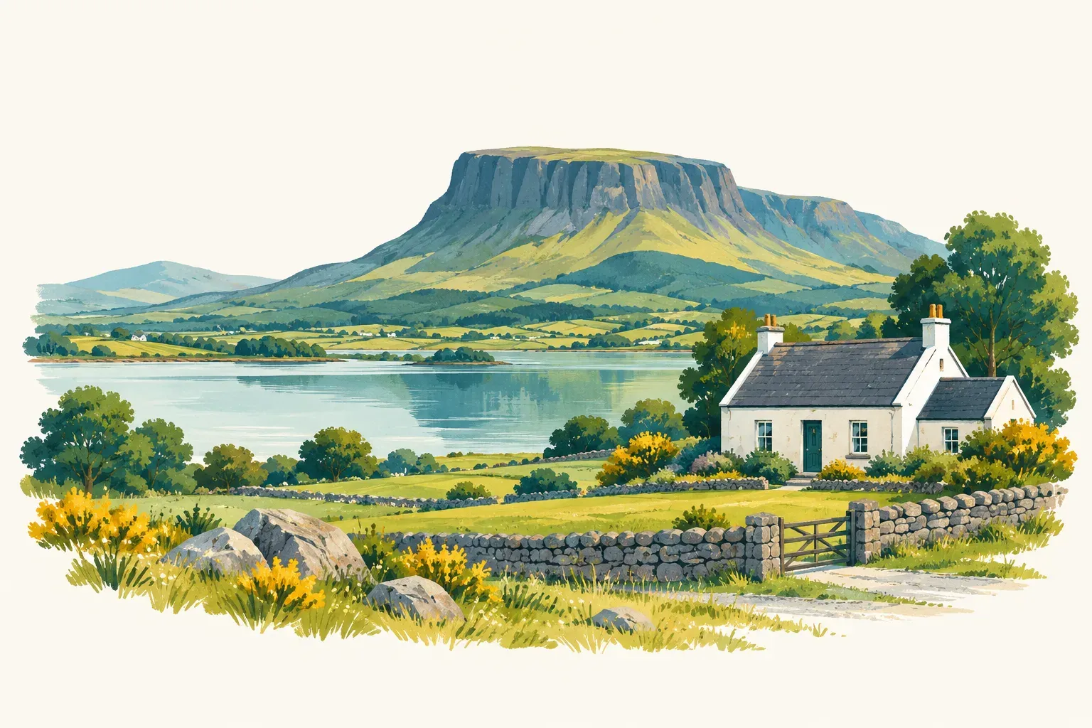 Illustration of a landscape in County Sligo